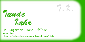 tunde kahr business card